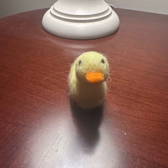 Handmade Felt Yellow Duckling with Orange Beak - Picture 2 of 3